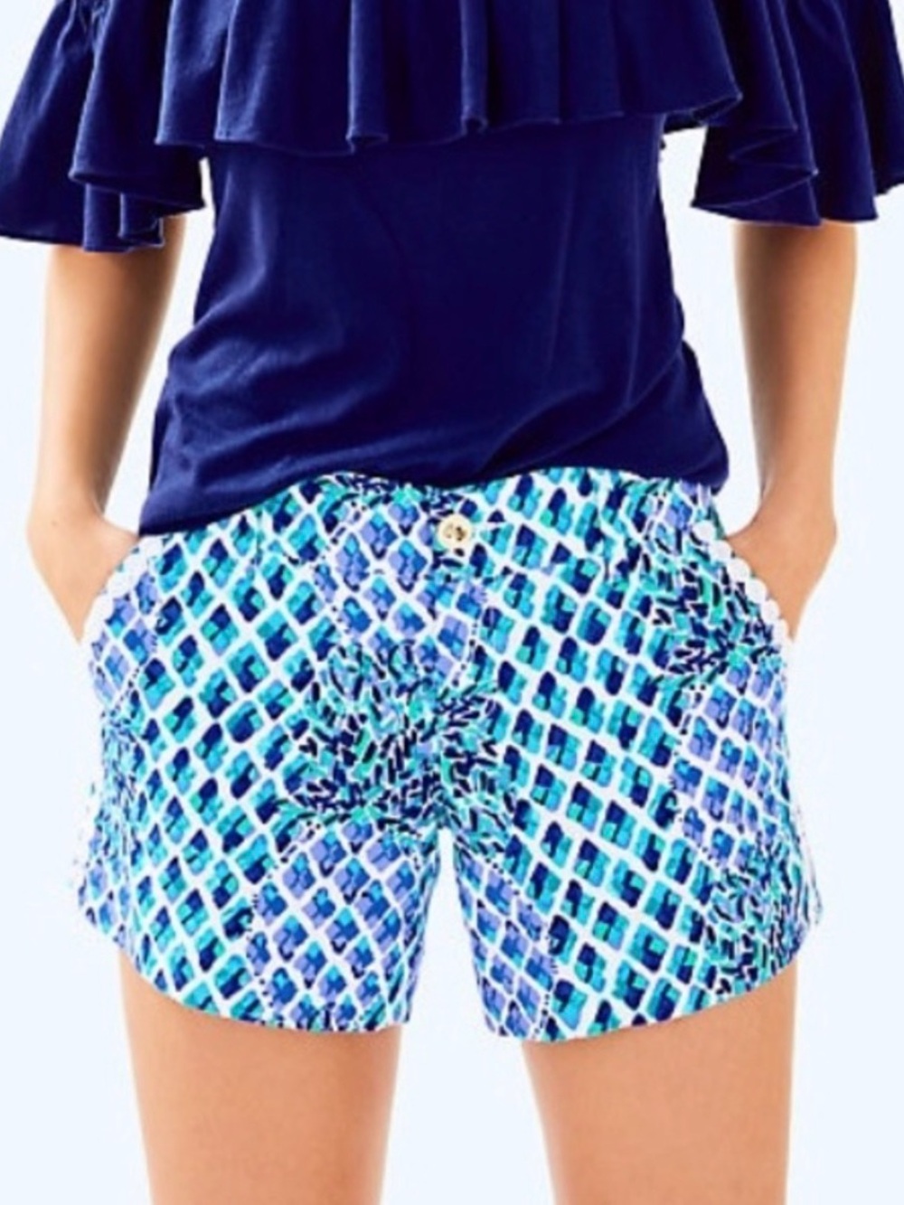 Lilly Pulitzer Callahan Shorts, Resort White, Toe In, size 2